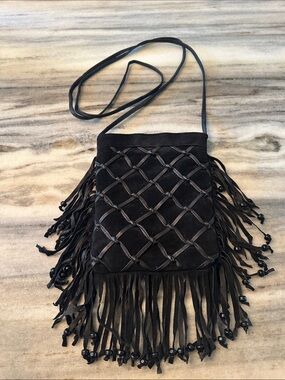 VIVA BAGS OF CALIFORNIA SUEDE FRINGED CROSSBODY-VINTAGE